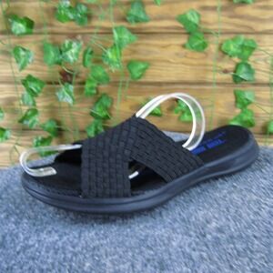 Tek Gear Women Weave Summer Slide Black Textile Sz 8.5 Medium Gently Used 2025